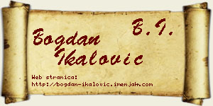 Bogdan Ikalović vizit kartica